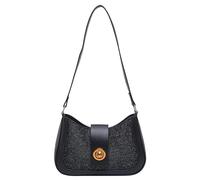 ZoraYorce Sparkly Retro Clutch Underarm Purse PU Leather Small Handbag with Zipper Trendy Hobo Cute Clutch Purse for Women Work Shopping Travel, Negro , 240 x 160 x 50mm