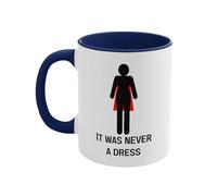 ZoraYorce Taza con texto en inglés "It Was Never A Dress", 325 ml, taza de café multiusos para mujer, reutilizable, regalo para mujeres, madre, jefe, azul
