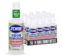 ZORBX Eliminador de olores sin perfume para olores fuertes, 2 onzas, paquete de 24, utilizado en hospitales e instalaciones sanitarias, fórmula avanzada de confianza, spray removedor de olores de