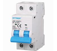 ZOREI Interruptor magnetotérmico fotovoltaico, 2P DC 500 V 6 KA, ocupa 2 módulos DIN (40 A)