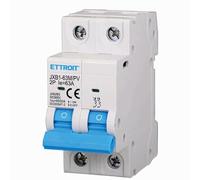 ZOREI Interruptor magnetotérmico fotovoltaico, 2P DC 500 V 6 KA, ocupa 2 módulos DIN (63 A)