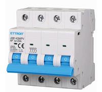 ZOREI Interruptor magnetotérmico fotovoltaico, 4P DC 1000 V 6 KA, ocupa 4 módulos DIN (4P 25 A)