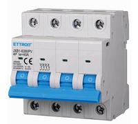 ZOREI Interruptor magnetotérmico fotovoltaico 4P DC 1000V 6KA, 4 módulos DIN, MCB DC 4P C40 40A