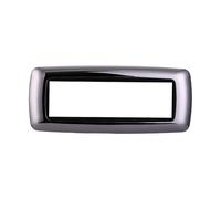 ZOREI Placa de plástico abombada, compatible con Bticino Living Light (7 módulos/plazas, cromado brillante)