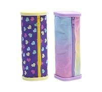 ZORESCOLEO 2 estuches multifunción para niños, estudiantes, adultos, gran capacidad, con cremallera, bolsa de cosméticos de viaje, Amarillo, as the pic show