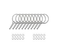 ZORESCOLEO 20 piezas de aros para llaves con cadena, 20 anillos de salto para hacer joyas y accesorios