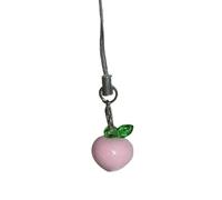 ZORESCOLEO Accesorio de cuerda móvil de frutas, delicado melocotón/cerezas, colgante para teléfono celular y llavero, como se muestra en la imagen, aleación acrílica, as the pic show, Aleación