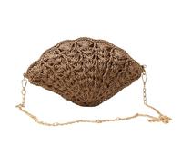 ZORESCOLEO Bolso cruzado tejido a mano para mujer, para verano, playa, hombro, algodón, ganchillo, tejido, hecho a mano, café, AS the pic show