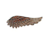 ZORESCOLEO Broche de ala vintage con cristales brillantes, elegante pin de solapa con plumas, accesorios para fiesta y oficina, as the pic show, Metal