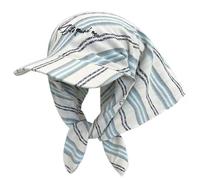 ZORESCOLEO Bufanda transpirable para la cabeza, sombrero de sol con tamaño ajustable, ala larga, patrón de rayas, bufanda para mujeres y niñas, ropa de vacaciones, azul, as the pic show