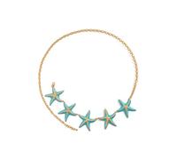ZORESCOLEO Cadena de cintura ajustable decorada con estrellas de mar, accesorios de playa, mezcla de artesanía, ideal para estilo de moda, as the pic show, Materiales mixtos