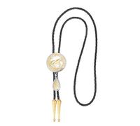 ZORESCOLEO Corbata ajustable de cuero con colgante de caballo y gota de metal, collar ajustable para hombres y mujeres, The length of the rope is about 100cm, Metal