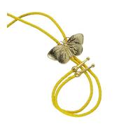 ZORESCOLEO Corbata de piel artificial trenzada occidental con diseño de mariposa, para mujer, estilo vaquero, collar de cadena, Fold the length of the rope in half 51.5cm, Metal