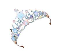 ZORESCOLEO Coronas de novia, elegantes diademas para boda, accesorios para el cabello, estrellas de mar de cristal, despedida de soltera occidental, as the pic show, aleación