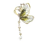 ZORESCOLEO Elegante broche de mariposa con borlas, diseños de gotas de agua, materiales de aleación para mujer, accesorio de moda, as the pic show, Metal