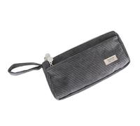 ZORESCOLEO Estuche de pana para niños, estudiantes y adultos, estuche de gran capacidad con cremallera, bolsa de cosméticos de viaje, gris, as the pic show