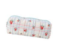 ZORESCOLEO Estuche para lápices para niños y adultos, bolsa de lápices con estampado floral, soporte suave para bolígrafos, organizador de lápices, Flor azul y roja, as the pic show