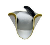 ZORESCOLEO Gorras piratas con plumas de encaje dorado para fiestas de Halloween y aventuras de simulación para vestirse y jugar de Halloween