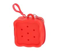 ZORESCOLEO Monedero de silicona suave con cremallera, bonito diseño de agujero de dibujos animados, cartera en miniatura, bolsas de almacenamiento para niños, organizadores para Ki, Red, as the pic