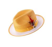 ZORESCOLEO Sombrero de paja unisex ajustable, suave fibra natural, protección solar, a la moda, para adultos y niños, amarillo, as the pic show