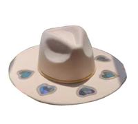 ZORESCOLEO Suncatchers - Sombrero de paja con recortes reflectantes, prismas, difracción, transpirable, tejido a mano, sombrero de paja para mamá mágica al aire libre, Patrón liso, as the pic show