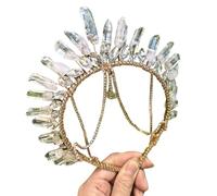 ZORESCOLEO Tiaras de novia con diamantes de imitación antideslizantes para decoración de coronas y aros para bodas y ocasiones especiales, as the pic show, aleación