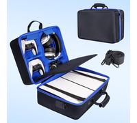 ZORETCO Funda de transporte compatible con PS5 Slim 2023, bolsa de transporte protectora de viaje para Play Station 5 Slim Disc y consola de edición digital, controladores, base vertical, disco y