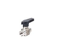zorfar 1/8 "1/4" 3/8 "1/2" 3/4 "hembra recta 3 vías 316 304 válvula de bola de cierre de acero inoxidable 915 PSI LAB 1 Uds(SS304-BSPP,3/8")