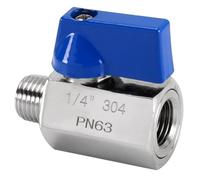 zorfar 316 Stainless Steel Mini Ball Valve with Blue Handle, BSP 1/8"~1" Male Female Thread Valve for Homebrew Liquid Pipeline 1PCS(3/4",FxF)
