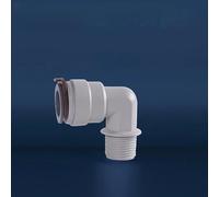 zorfar Accesorios de tubería POM, conector recto/codo/T/Y for tubería de 1/2", sistema de filtro de agua RO 1 Uds.(12.7mm-3l8 BSPM-L)