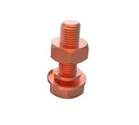 zorfar Juego de pernos de cabeza hexagonal de cobre puro al 99,9% con arandela elástica de tuerca, sujetadores conductores, un juego(80mm,M12)