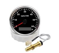 zorfar Sensor de tacómetro Universal de 85MM con medidor de horas, medidor de tacómetro de RPM con retroiluminación de 7 colores for coche, barco y caravana, 12V, 24V(6000RPM M18-01)