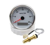 zorfar Sensor de tacómetro Universal de 85MM con medidor de horas, medidor de tacómetro de RPM con retroiluminación de 7 colores for coche, barco y caravana, 12V, 24V(6000RPM M16-02)