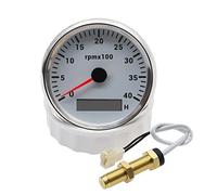 zorfar Sensor de tacómetro Universal de 85MM con medidor de horas, medidor de tacómetro de RPM con retroiluminación de 7 colores for coche, barco y caravana, 12V, 24V(4000RPM M18-02)