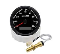 zorfar Sensor de tacómetro Universal de 85MM con medidor de horas, medidor de tacómetro de RPM con retroiluminación de 7 colores for coche, barco y caravana, 12V, 24V(8000RPM M18)