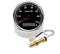 zorfar Sensor de tacómetro Universal de 85MM con medidor de horas, medidor de tacómetro de RPM con retroiluminación de 7 colores for coche, barco y caravana, 12V, 24V(7000RPM M18-01)