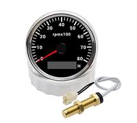 zorfar Sensor de tacómetro Universal de 85MM con medidor de horas, medidor de tacómetro de RPM con retroiluminación de 7 colores for coche, barco y caravana, 12V, 24V(8000RPM M16)