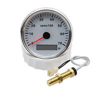 zorfar Sensor de tacómetro Universal de 85MM con medidor de horas, medidor de tacómetro de RPM con retroiluminación de 7 colores for coche, barco y caravana, 12V, 24V(7000RPM M18-02)