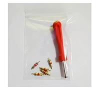 Zorlun 1 Juego de Kit servicio válvula neumático, 4 núcleos, tapas, vástago for coche, motocicleta, autobús, camión, destornillador, herramienta reparación neumáticos(6 pcs)