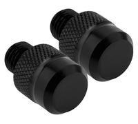Zorlun 1 par de tapones for espejo retrovisor CNC M10 x,25 en sentido horario 10 mm, compatibles con motocicletas, scooters, bicicletas eléctricas y triciclos(Black)