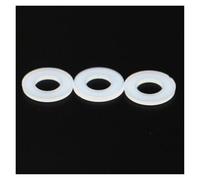 Zorlun 50/100 piezas M2 .5 M3 M4 M5 M6 M8 M10 M12 arandelas planas de nailon plástico blanco y negro, espaciador plano, junta aislante for tornillo(100pcs M4x8x1mm)