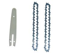 Zorlun Barra de sierra 6 pulgadas, eléctrica 1/4" P, 36 nudos, 18 cuchillas, guía repuesto for mini motosierra, cadena acero, herramienta jardinería(Set2)