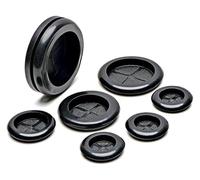 Zorlun Bobina protectora de goma negra una sola cara con sello ojal a presión, junta tórica, tapa vaina cable, tapón orificio 7-100 mm(50 Pcs,RHD-32mm)