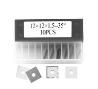 Zorlun Broca de enrutador 6,35 mm, vástago 1/4 pulgada, cojinetes inferiores, plantilla recortadora, longitud corte 12, cortador inserto carburo(Matching Blade 10pcs)