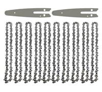 Zorlun Cadena de sierra 6" for mini motosierra, cadenas acero for motosierras, eléctricas, 37 nudos, 18 cuchillas, accesorio repuesto for(6-inch Set8)
