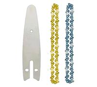 Zorlun Cadena y guía de 4, 6 8 pulgadas for mini motosierra eléctrica, repuesto sierra podar, piezas, accesorios for herramientas jardinería(4in chain and guide)
