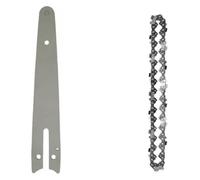 Zorlun Cadenas de 4/6/8 pulgadas y barra guía, mini cadenas acero, hoja sierra eléctrica, herramienta, accesorio, repuesto for corte madera(8inch Set1)