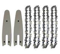 Zorlun Cadenas de motosierra 4 pulgadas y barra guía, minicadenas acero, herramienta hoja sierra eléctrica, accesorio repuesto for, corte madera(4-inch Set6)