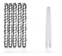 Zorlun Guía de cadena motosierra 8 pulgadas y 1/4", minisierra eléctrica portátil, sierra tala, hoja, poda, accesorios for(5x Chains 1x Guide)