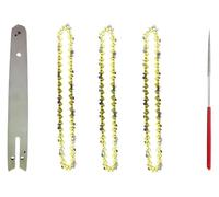 Zorlun Juego de barra guía y cadena motosierra 8 pulgadas, eslabón transmisión 45, sierra eléctrica 1/4''P for sin escobillas, cortadora madera, repuesto(5 pcs)